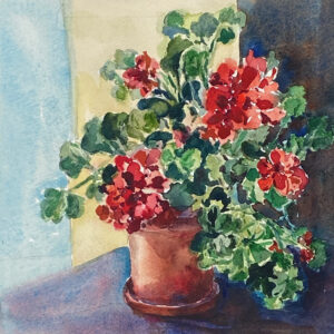Terry Bogan Geranium Watercolor 12 X 12 175