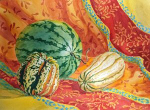 Elizabeth Hundt Scott Stripes And Patterns Watercolor 18x15 NFS