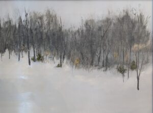 Quiet Snowfall In Winter Woods 18x24 Oil On Aluminum 900