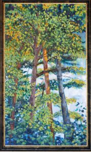 Vivian F Zoe Oil On Board Blue Morning 32x19 750