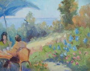 Cindy Shaw Oil Brunch By The Sea Plein Air 11x14 495