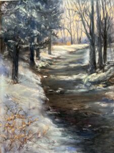 Karen Wiesner A Winters Walk Hammonassett Pastel 12x16 375