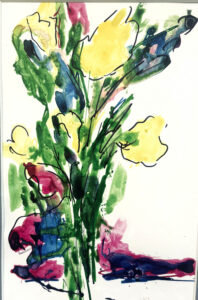 Daffodils Sister Joan Bernard Brushed Ink 6“ X 9“ $175