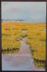 Vivian F Zoe Herons View Hammonassett Oil On Board 30X20 1500