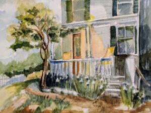 Darlene James White Iris At Dudley Farm Watercolor 10x14 150