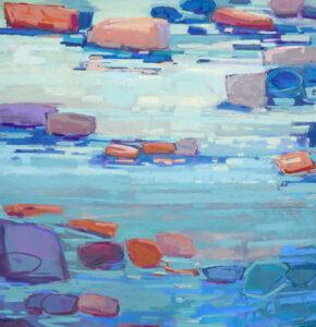 Diana Rogers Tide Pool Warm Spring Day Pastel 17x17 700
