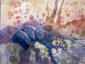 Jeannette Delmore Nature Speaks Watercolor And Collage 11.25 X 7.5 450