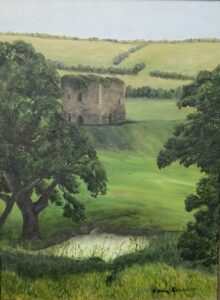 Karin Smithken Lindsay, Irish Castle, Oil, 22x26, NFS