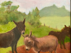 Rosemary Serfilippi Donkey Pals Oils 8x10 135