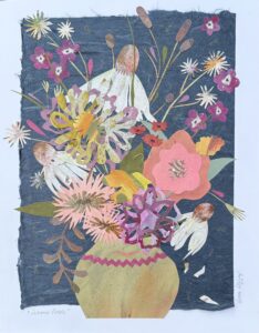 Anne Coffey September Petals Mixed Media Collage 15x18