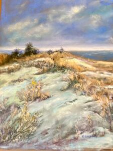 Karen Wiesner, Winter Dune Hammonasset, Pastel, 12x16, 425