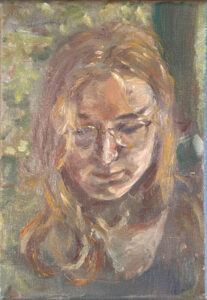 Hannah Lee Smith. Lili Reading. Oil. 7x5. NFS